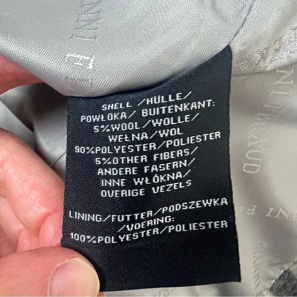 ASOS Gianni Feraud Checked Fringe Coat Jacket in Gray size US 4 - Picture 5 of 5